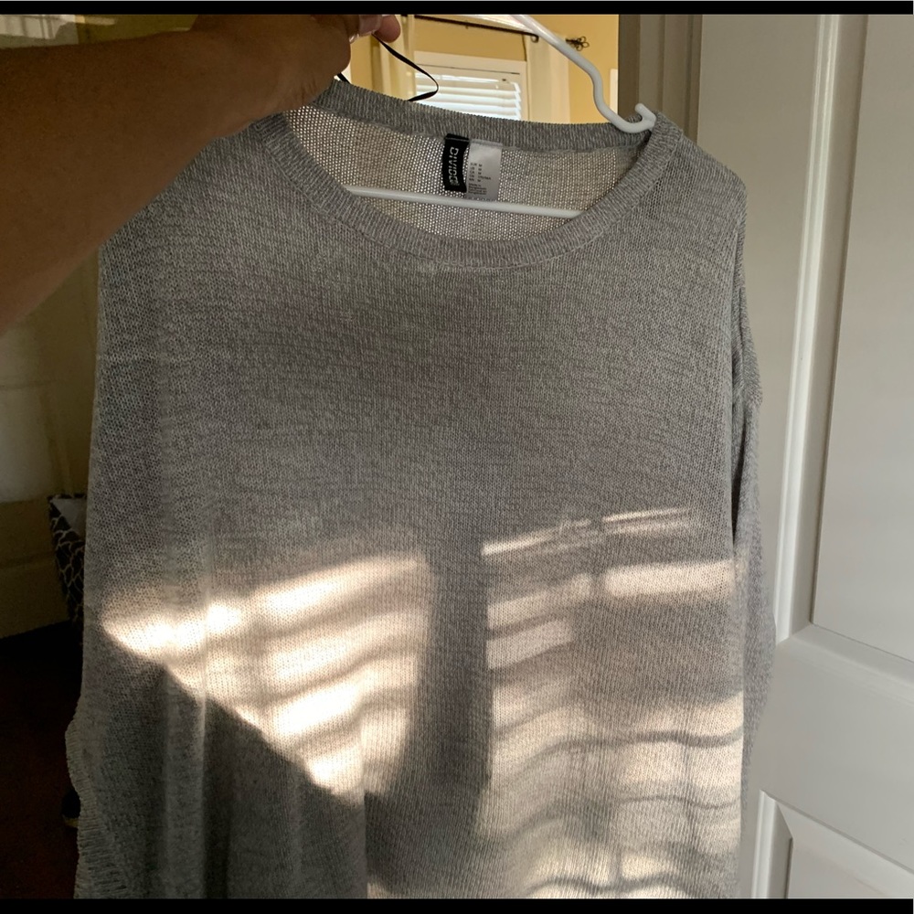 Grey Split Hem Sweater